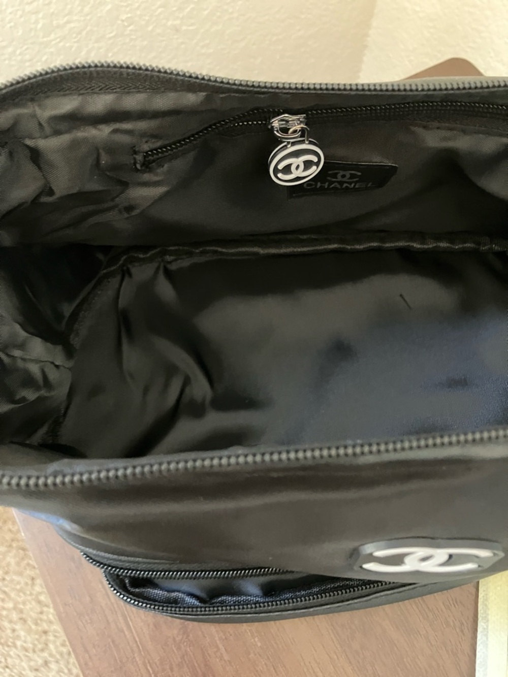 CHANEL Black Nylon CC Logo Toiletry Bag - Picture 6 of 6
